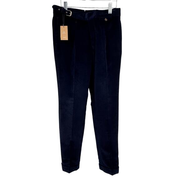 Boyant trousers men's L First Cut straight buckle pleated cuffed corduroy pants - Picture 2 of 11